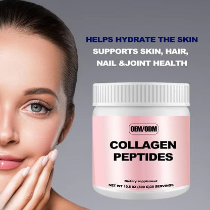 OEM ODM Hot Selling Hydrolyzed Collagen Powder for Promotes Hair Nail Skin Bone and Joint Health With Private Label