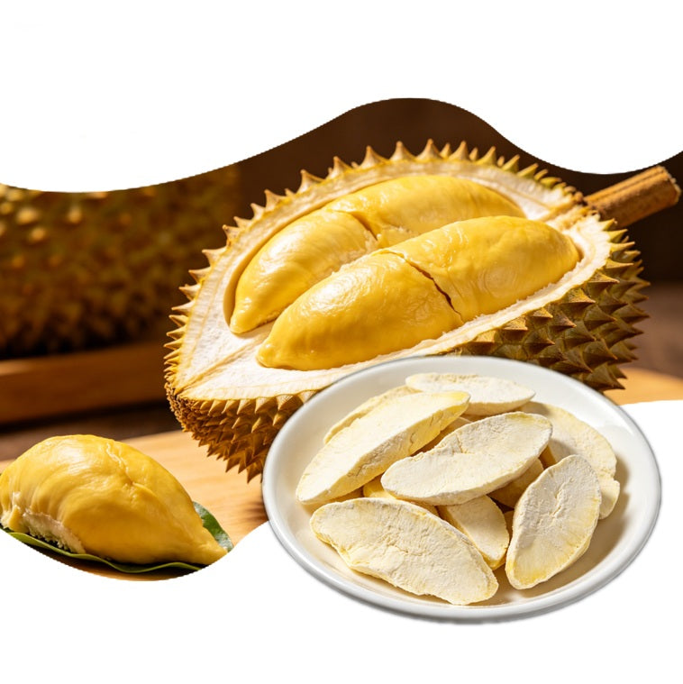 Factory Supply Bulk FD Freeze Dried Durian Slice Sweet High Quality Crispy Pure Health Food Grade Vacuum Pack