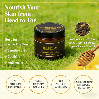 Factory Supply Premium Extract for Beef Tallow with Manuka Honey Beeswax Grass Fed Halal