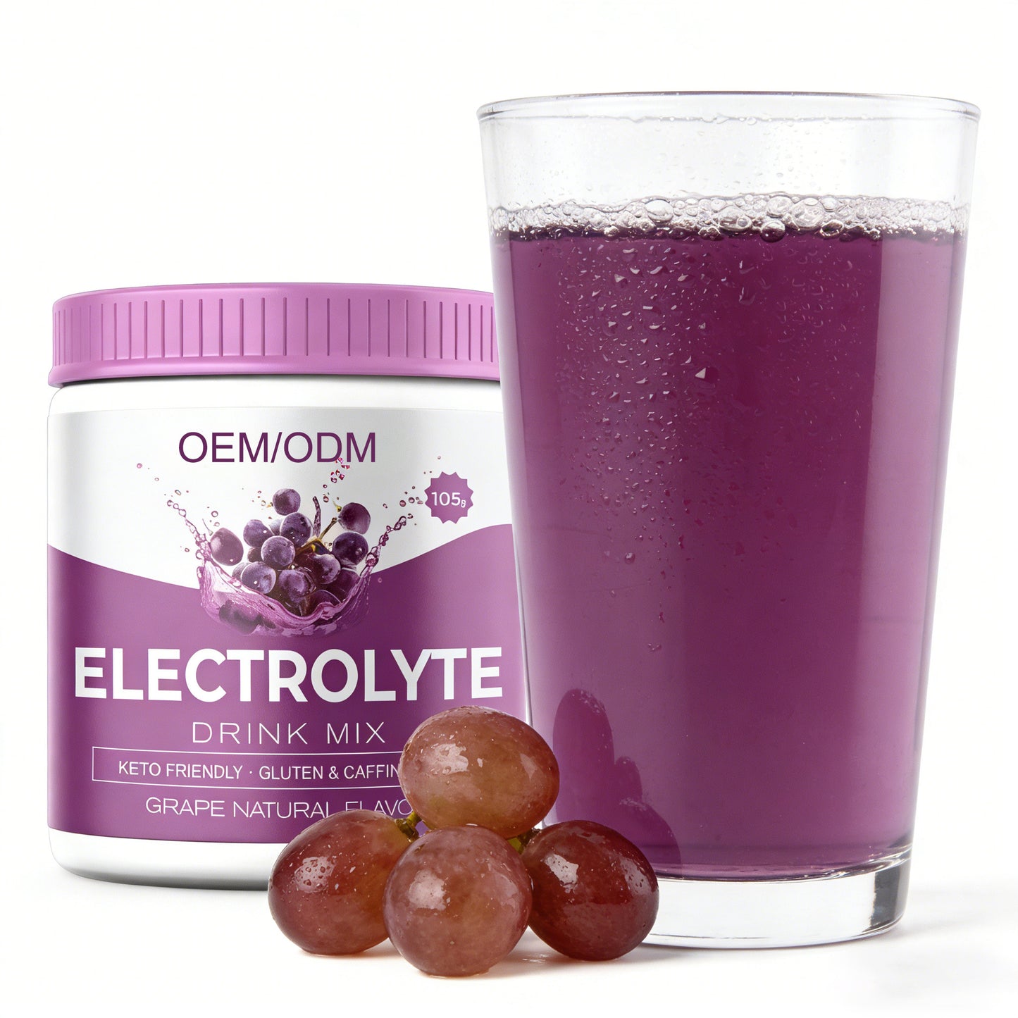 Grape Flavor Electrolyte Energy Drink Powder Blend Hydration Supplement