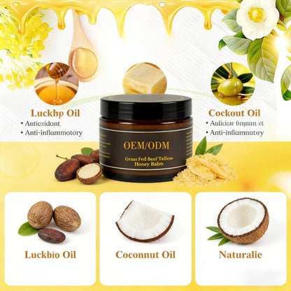 Factory Supply Premium Extract for Beef Tallow with Manuka Honey Beeswax Grass Fed Halal