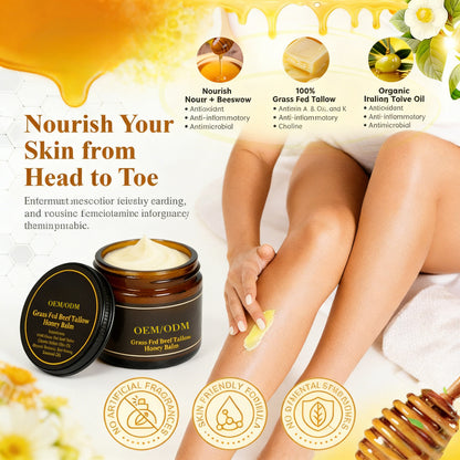 Factory Supply Premium Extract for Beef Tallow with Manuka Honey Beeswax Grass Fed Halal